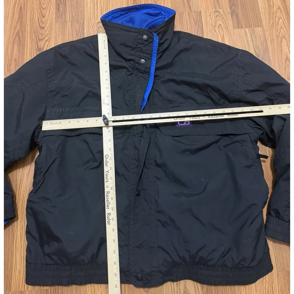 CB Sports Ski Jacket Mens Large Black Blue Zip Out Fleece Liner